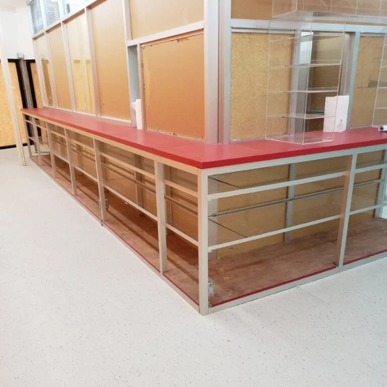 Store counter for sale with protection barrier