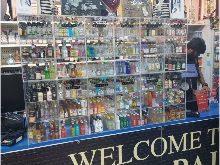 custom plexiglass display case Liquor Display for liquor nips
